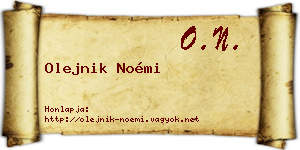 Olejnik Noémi névjegykártya